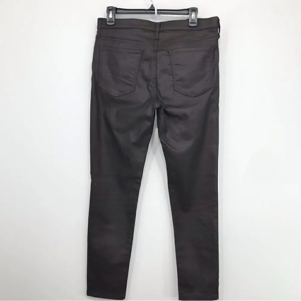 Banana Republic Factory Brown Barn Red Waxed Denim Skinny Fit Jeans